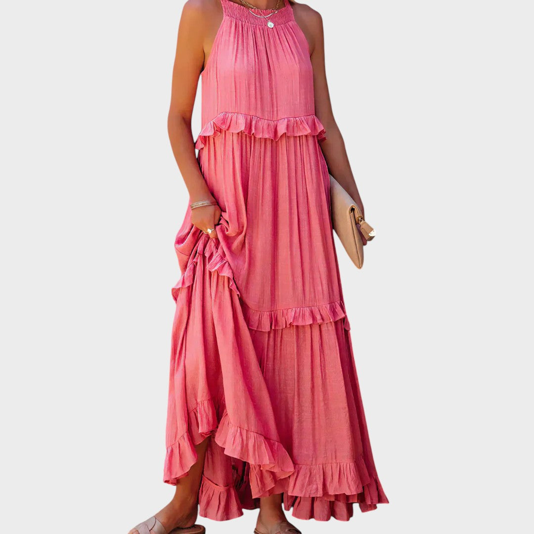 Vestido Sin Mangas Con Ribete De Volantes | Landry