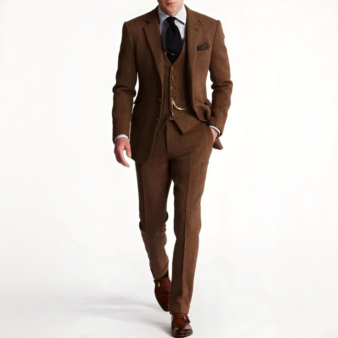 Traje Tres Piezas Tweed Elegante Hombre | Desmond