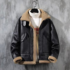 Chaqueta de hombre forrada de polar y lana de cordero – corte informal