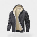 Cárdigan de forro polar sherpa con cremallera y capucha para hombre – Corte relajado