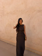 Vestido Largo Elegante Marrón Mujer Eventos Invitada de Boda | Medina
