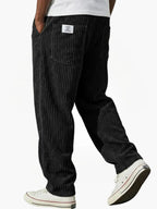 Pantalones de pana para hombre con cintura elástica