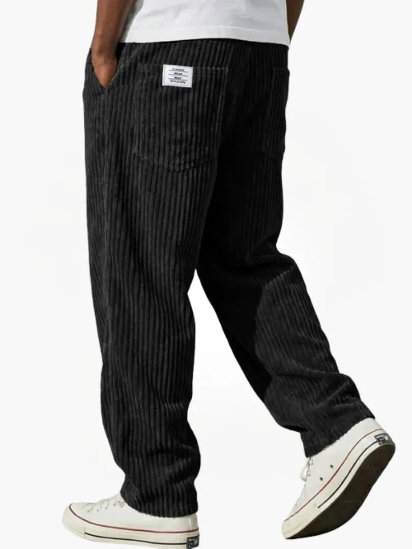 Pantalones de pana para hombre con cintura elástica