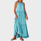 Vestido Sin Mangas Con Ribete De Volantes | Landry