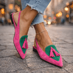 Sandalias Planas Mujer con Borlas y Tiras de Ante | Domicela