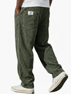 Pantalones de pana para hombre con cintura elástica