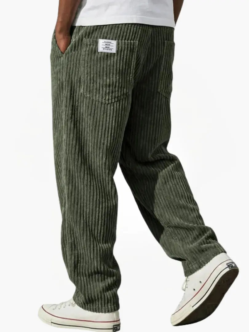Pantalones de pana para hombre con cintura elástica