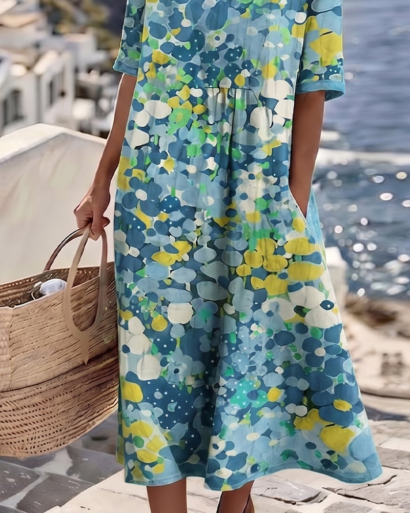 Vestido midi floral suelto y ligero | Elena