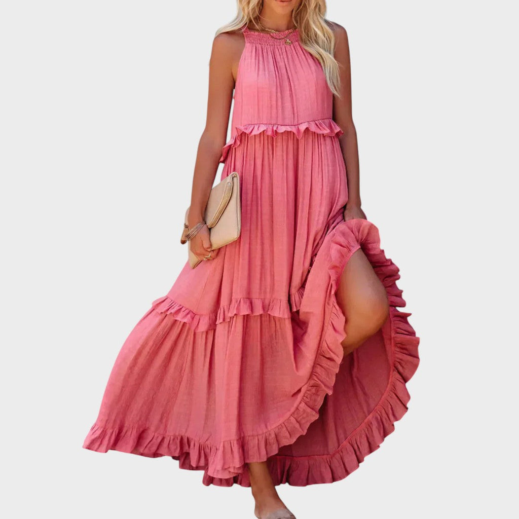 Vestido Sin Mangas Con Ribete De Volantes | Landry