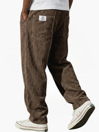 Pantalones de pana para hombre con cintura elástica