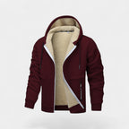 Cárdigan de forro polar sherpa con cremallera y capucha para hombre – Corte relajado