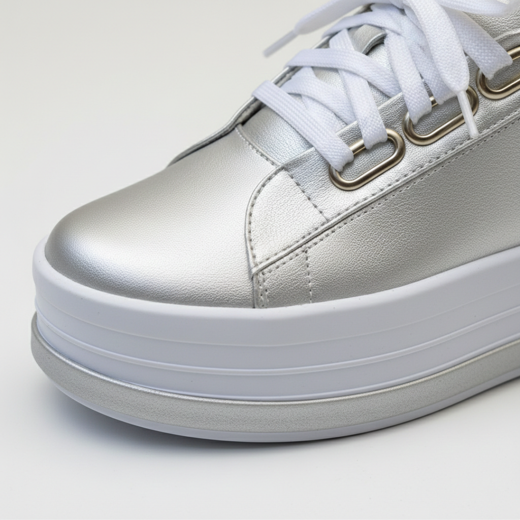 Zapatillas Plataforma Casual Mujer Cordones Ojales Metálicos Suela Alta | Aitana