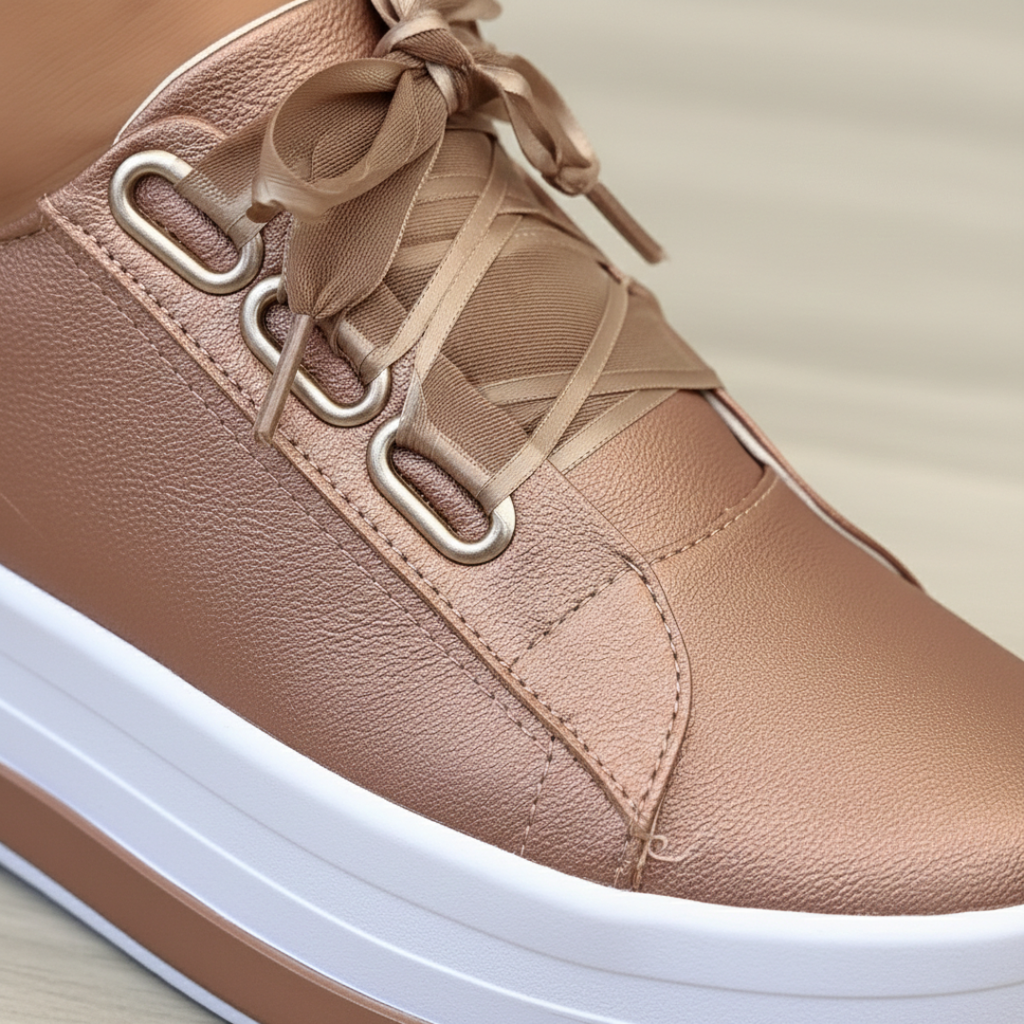Zapatillas Plataforma Casual Mujer Cordones Ojales Metálicos Suela Alta | Aitana