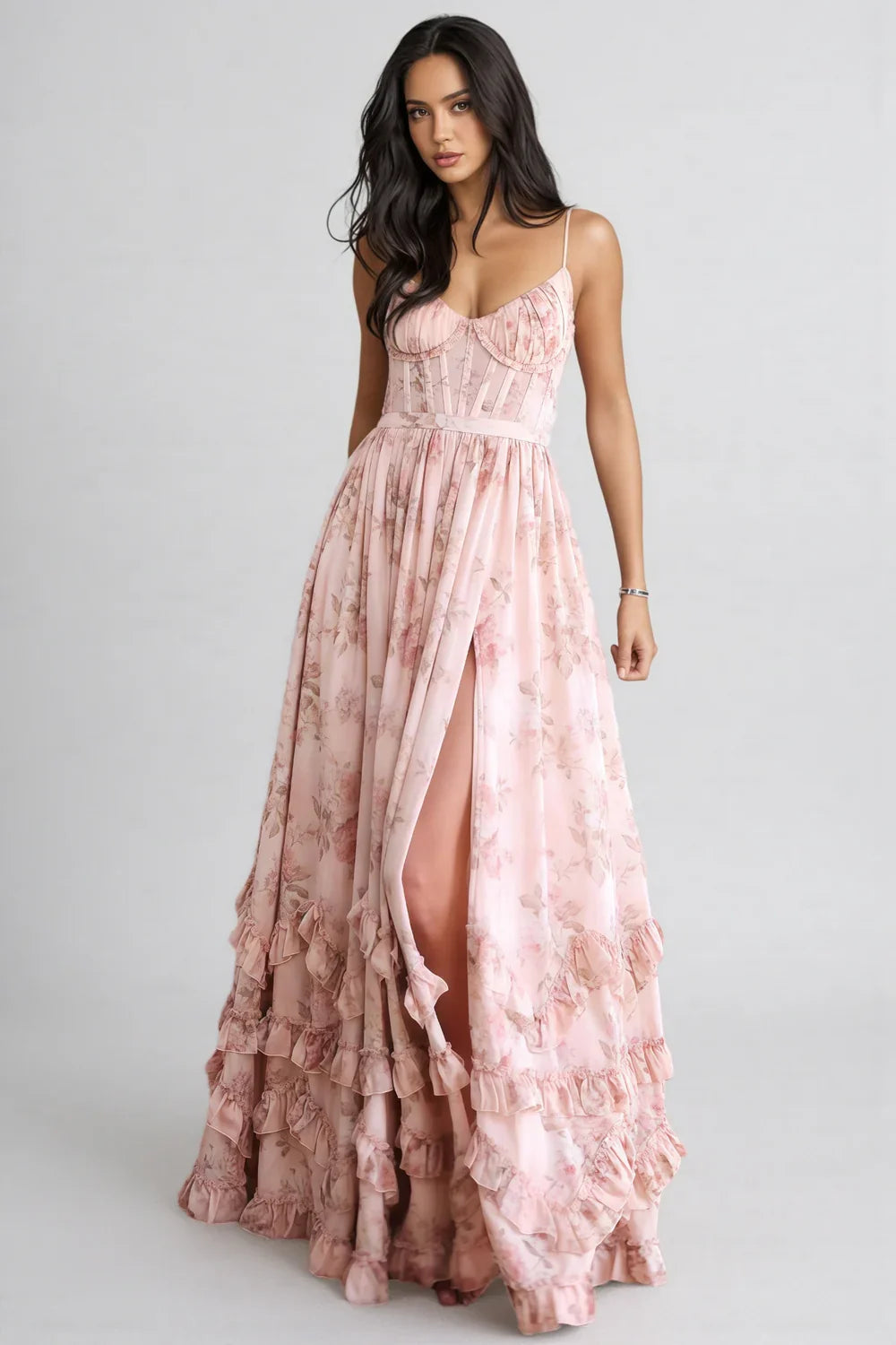 Vestido Largo Maxi Tirantes Abertura | Violeta