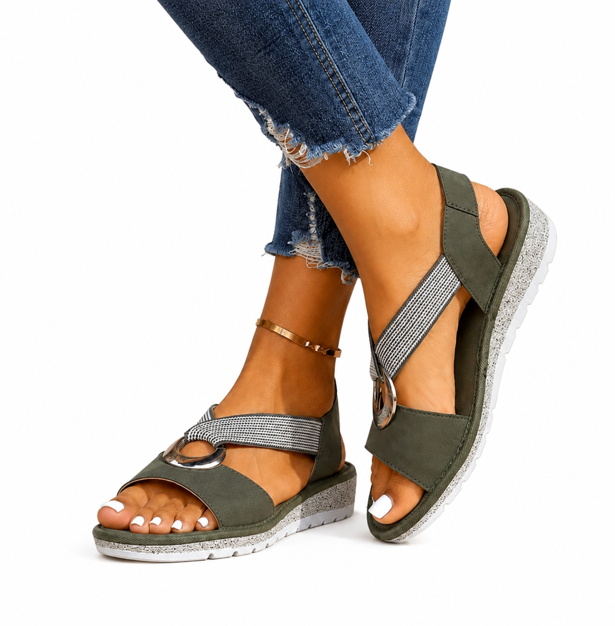 Sandalias de playa con tiras cruzadas para mujer | Sol