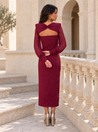 Vestido Invitada de Boda Largo Elegante Manga Larga | Cataleya
