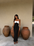 Vestido blanco y negro elegante | Vanessa