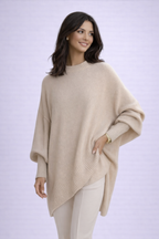 Capa de Punto Asimétrica Oversize | Celeste