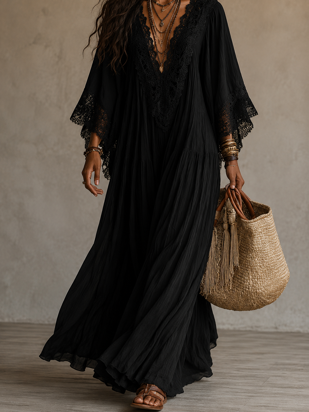 Vestido Ibicenco Largo Bohemio  Blanco para mujer | Brisas