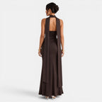 Vestido Largo Satén Encaje Mujer | Miriam