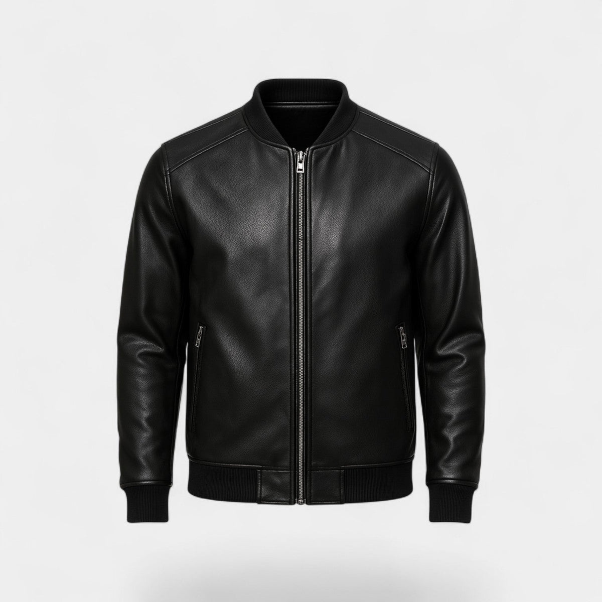 Chaqueta de cuero para hombre de estilo coreano – corte minimalista