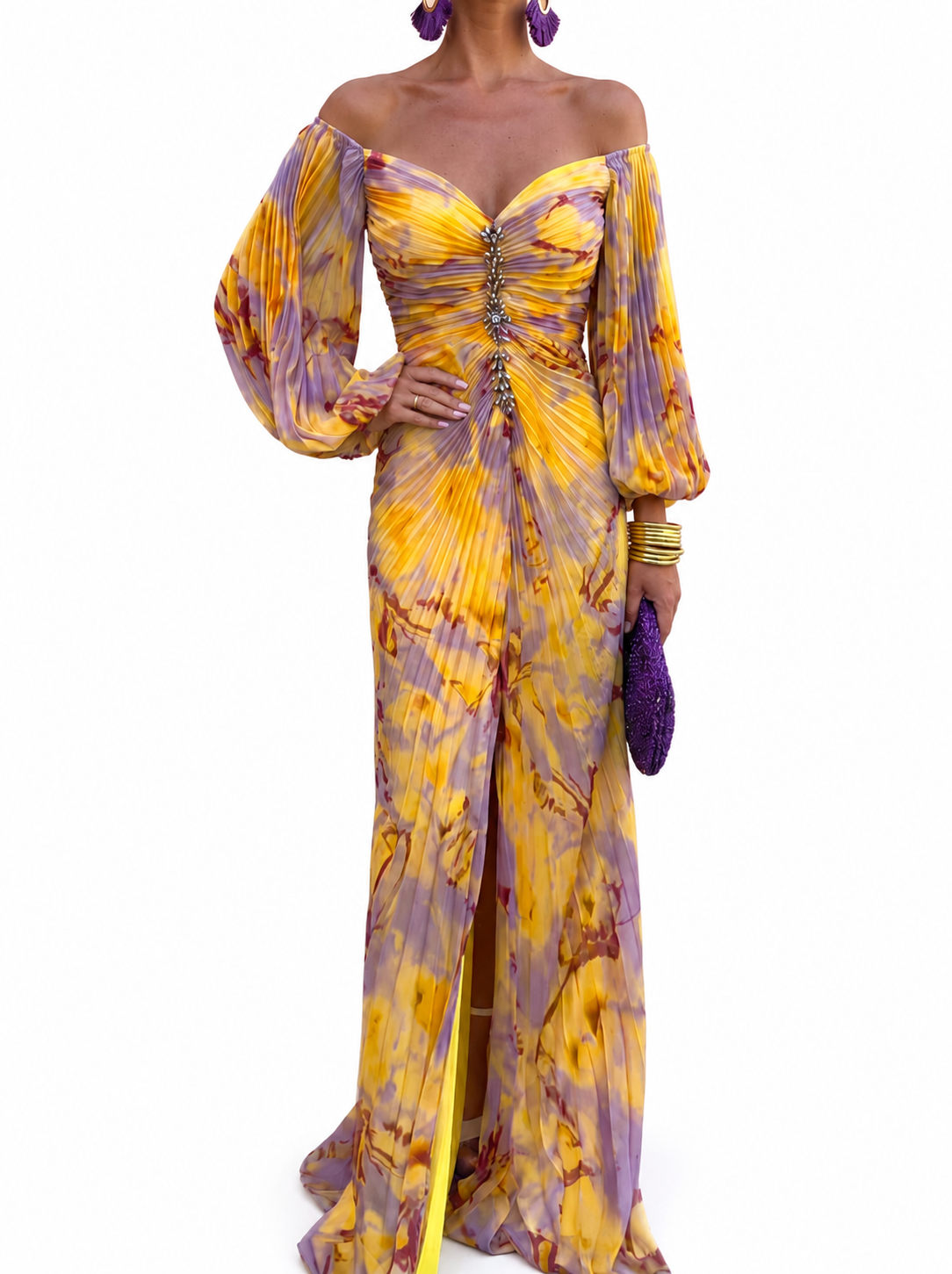 Vestido Floral con escote en V para mujer | Ludovica