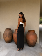 Vestido blanco y negro elegante | Vanessa