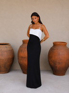 Vestido blanco y negro elegante | Vanessa