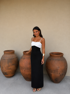 Vestido blanco y negro elegante | Vanessa