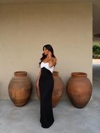Vestido blanco y negro elegante | Vanessa
