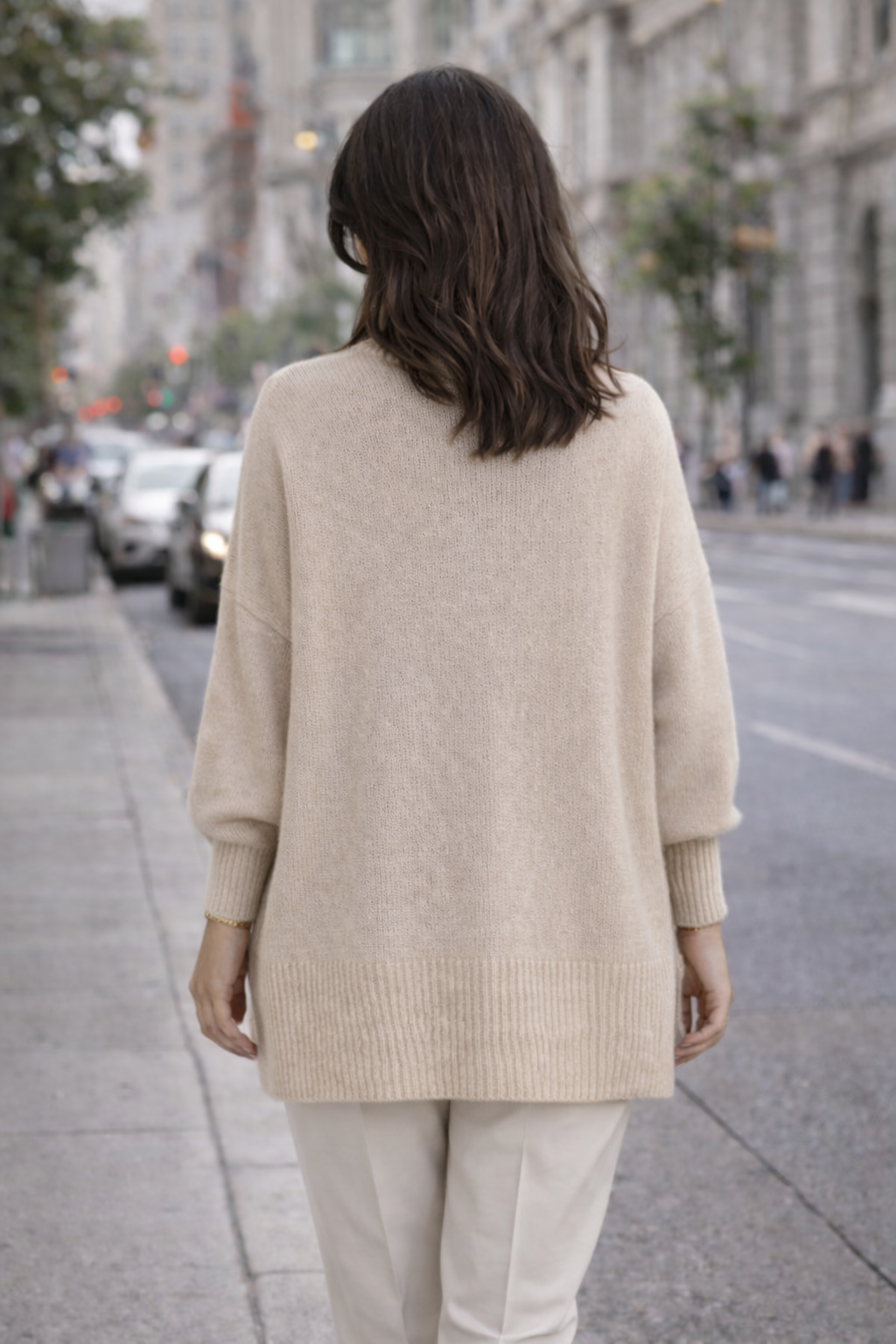 Celeste | Capa de Punto Asimétrica Oversize