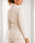 Conjunto Elegante Mujer Blazer con Cinturón y Pantalón Ancho | Milona