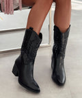 Botas Cowboy Media Caña Mujer | Selenay Negro