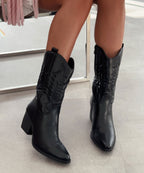 Botas Cowboy Media Caña Mujer | Selenay Negro