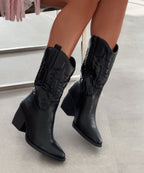 Botas Cowboy Media Caña Mujer | Selenay Negro