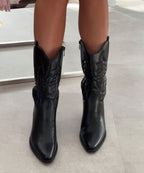 Botas Cowboy Media Caña Mujer | Selenay Negro