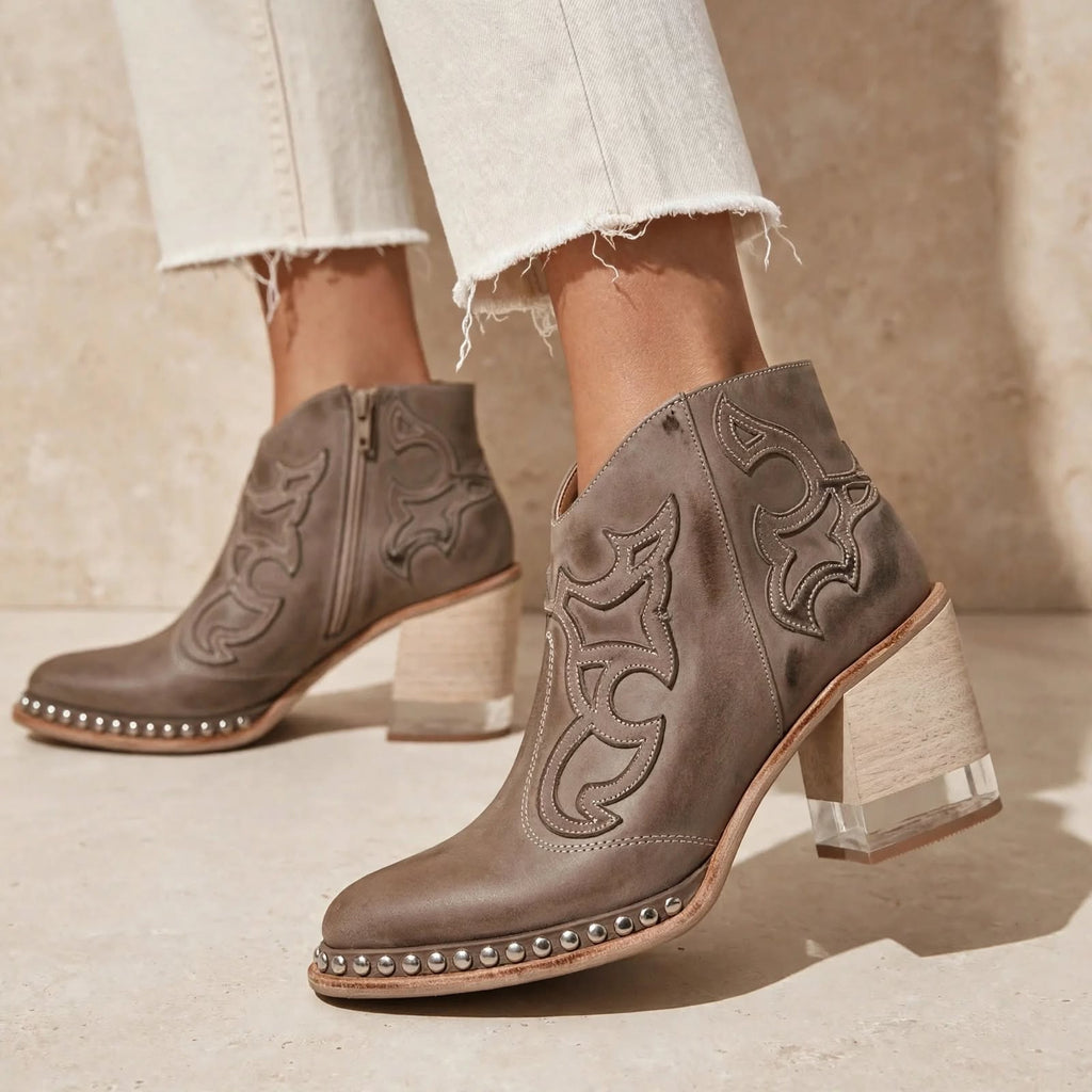 Botas Western Mujer con Tacón Transparente y Bordado | Sawyer