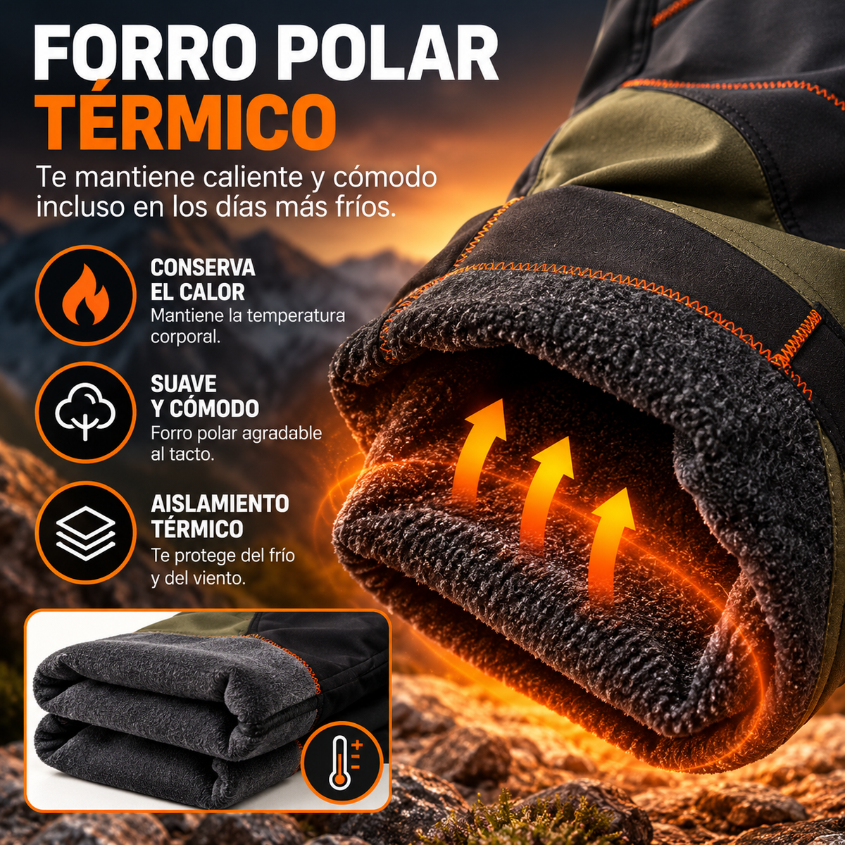 Pantalón Montaña Hombre Forro Polar Resistente al Agua | Hugo