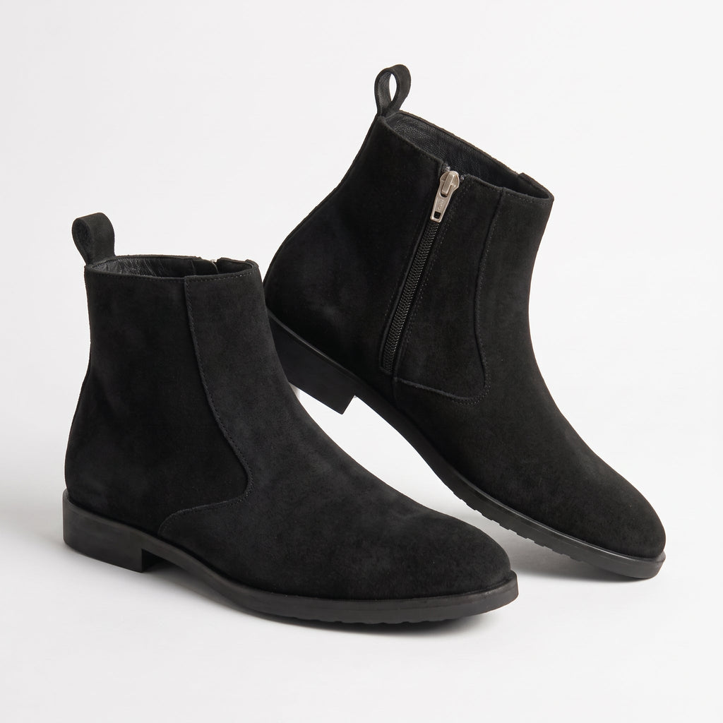 Botas Mujer Efecto Ante Suela Plana Cremallera Interior | Valeria