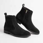 Botas Mujer Efecto Ante Suela Plana Cremallera Interior | Valeria