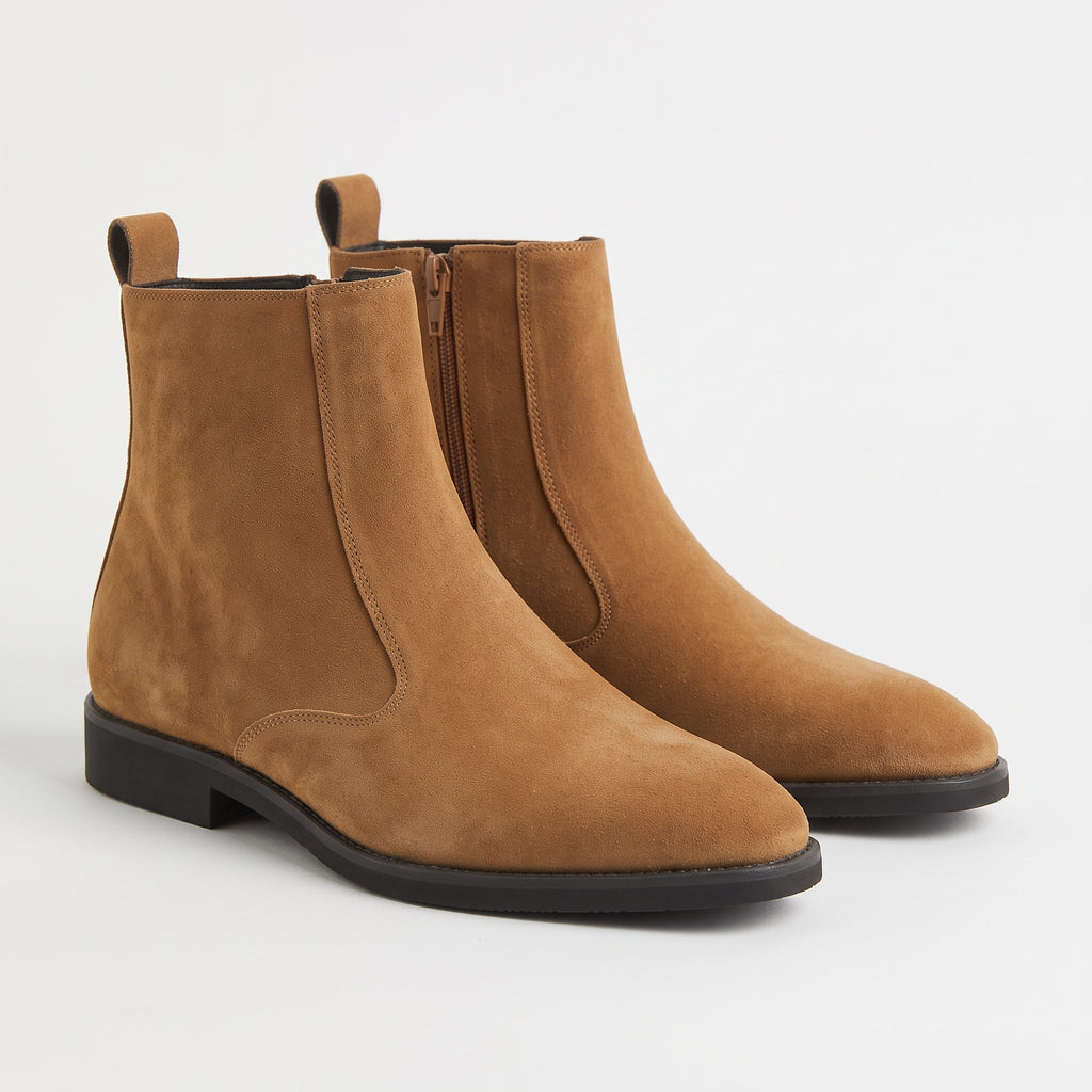 Botas Mujer Efecto Ante Suela Plana Cremallera Interior | Valeria