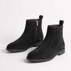 Botas Mujer Efecto Ante Suela Plana Cremallera Interior | Valeria