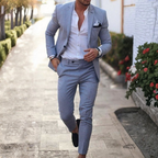 Traje de Lino de Dos Piezas Slim Fit Hombre Solapa Clásica | Adrian