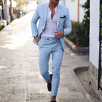 Traje de Lino de Dos Piezas Slim Fit Hombre Solapa Clásica | Adrian