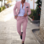 Traje de Lino de Dos Piezas Slim Fit Hombre Solapa Clásica | Adrian
