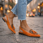 Sandalias Planas Mujer con Borlas y Tiras de Ante | Domicela