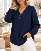 Jersey de Punto Mujer Cuello Pico Liso | Victoria