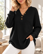 Jersey de Punto Mujer Cuello Pico Liso | Victoria
