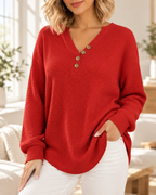Jersey de Punto Mujer Cuello Pico Liso | Victoria
