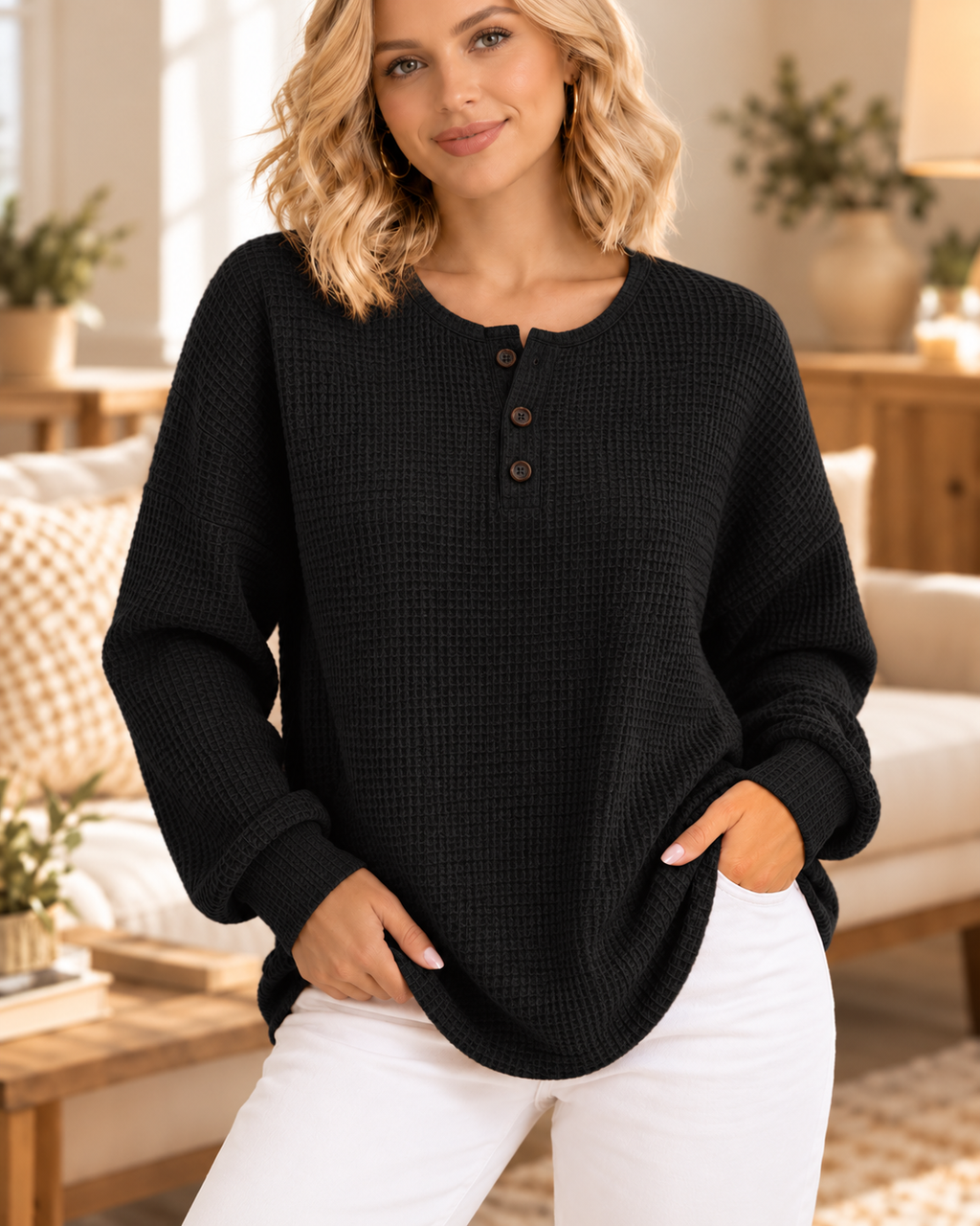 Jersey de Punto Gofre Mujer Liso | Marta
